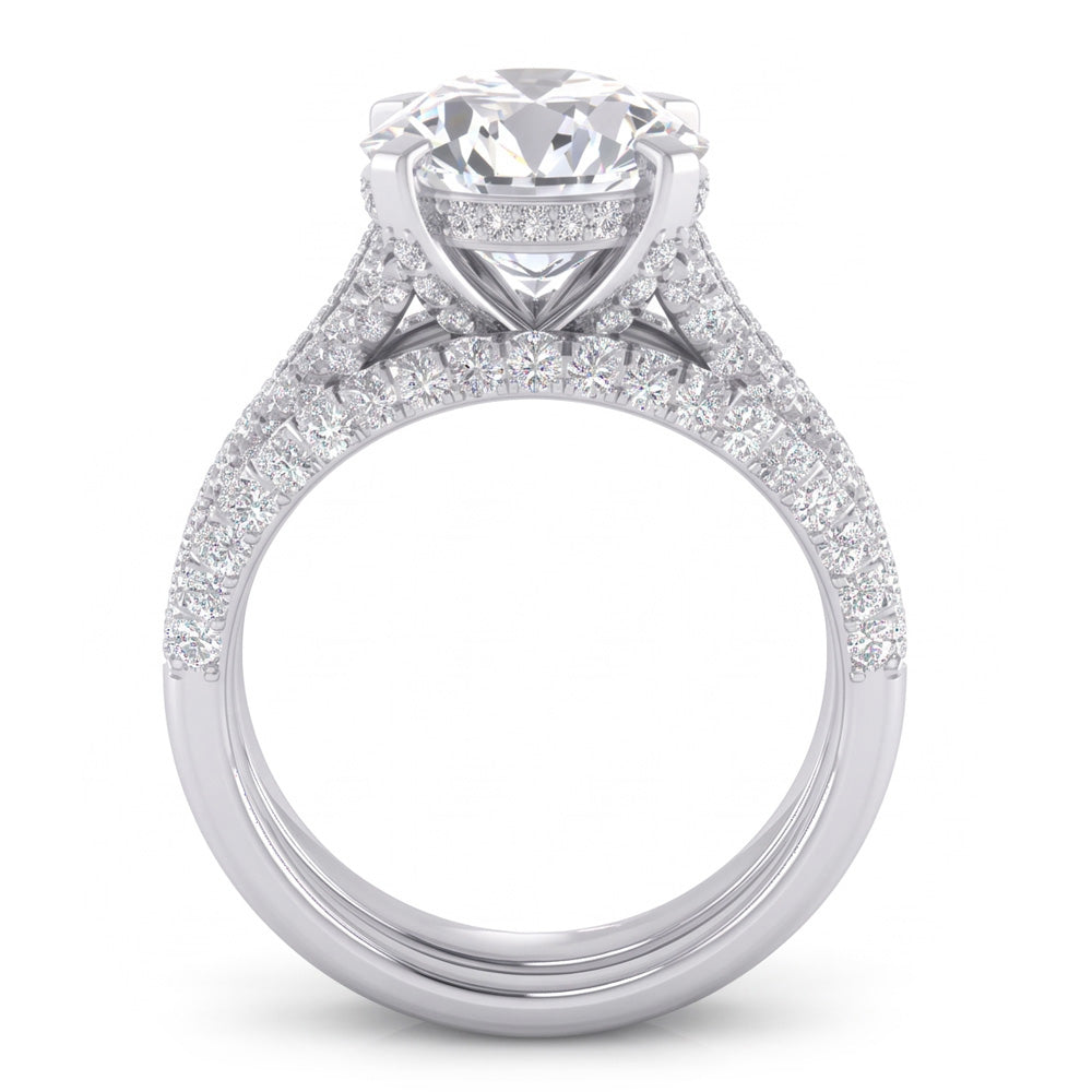 Large Oval Natural Earth Mined Diamond ( Not Lab Grown ) Wedding Ring And Band Set