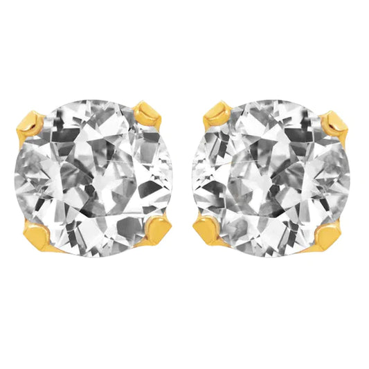 Large 10 Carat Round Natural Diamond Earrings