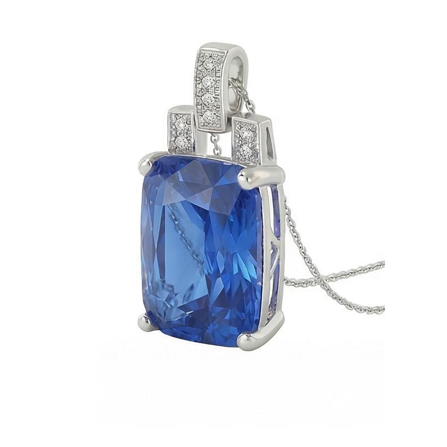 natural round sapphire 4.25ct pendant top view