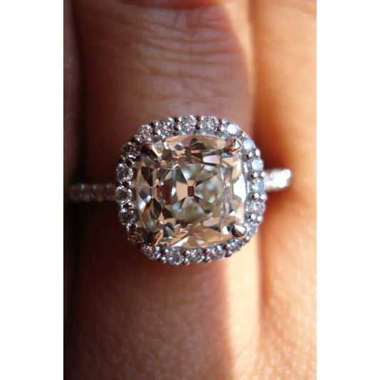 Like Antique Cushion Cut Natural Diamond Ring