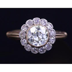 Like Edwardian Jewelry Engagement Real Diamond Ring Old Mine Cut Vintage Style