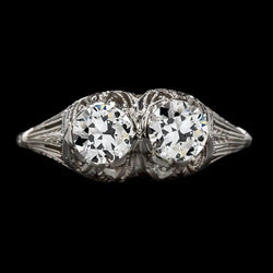 Like Edwardian Jewelry Womens Ring 2 Stone Old Cut Genuine Natural Earth Mined Diamonds