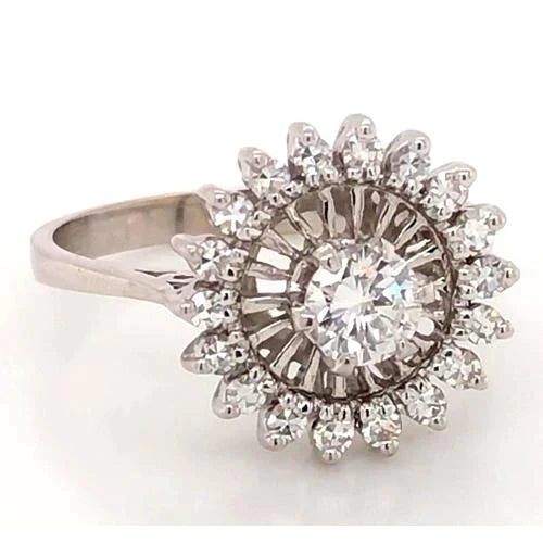 Like La Belle Epoque Jewelry Engagement Ring Flower Stlye 2 Carats Real Diamond