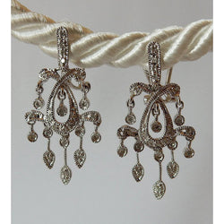 Like La Belle Epoque Jewelry Genuine Diamond Chandelier Earrings White Gold