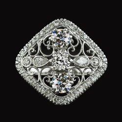 Like La Belle Epoque Jewelry Halo Pear & Round Old Miner Real Diamond Ring