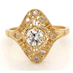 Like La Belle Epoque Jewelry Natural Diamond Antique Style Ring Yellow Gold