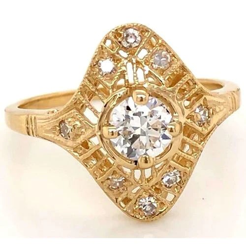 Like La Belle Epoque Jewelry Natural Diamond Antique Style Ring Yellow Gold