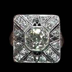 Like La Belle Epoque Jewelry Old Cut Halo Real Natural Earth Mined Diamond Ring Antique Style