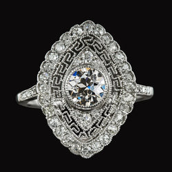 Like La Belle Epoque Jewelry Old Mine Cut Real Diamond Halo Ring Bezel Set