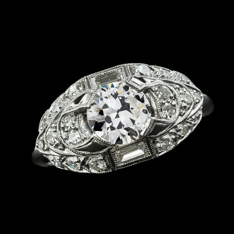 Like La Belle Epoque Jewelry Round Genuine Diamond Wedding Ring Old European