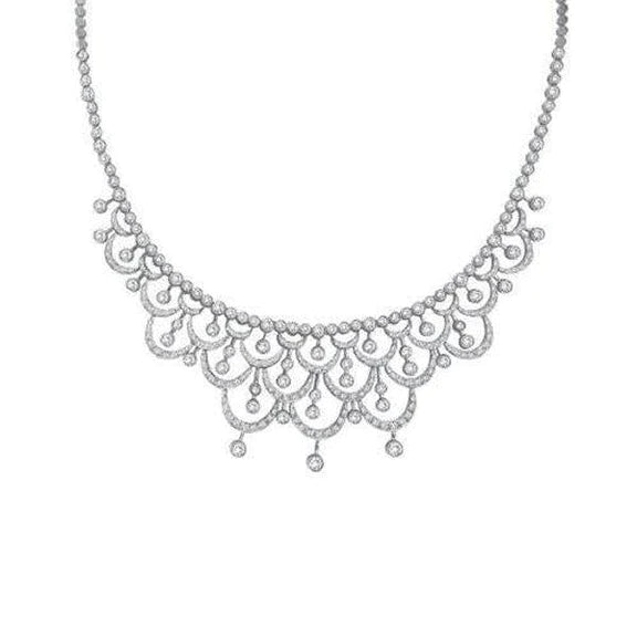 Like La Belle Epoque Jewelry Small Brilliant Cut Genuine Diamond Necklace