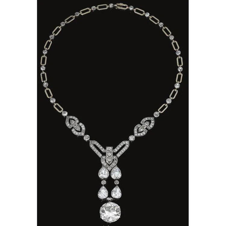 Like La Belle Epoque Jewelry Women Round & Pear Cut Genuine Diamond Necklace