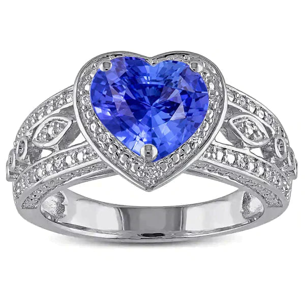 Like Vintage Ceylon Heart Sapphire Engagement Ring