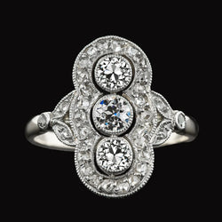 Like La Belle Epoque Jewelry Halo Old Miner Genuine Natural Earth Mined Diamond Milgrain Ring
