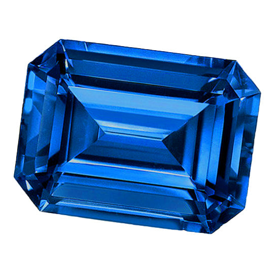 Blue Sapphire Emerald Cut Loose Sapphires Natural in Gold – main view