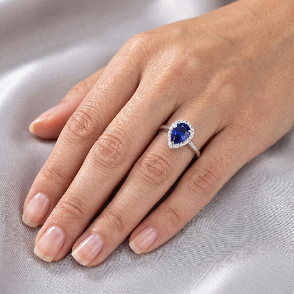 Luxury 2-ct Royal Blue Sapphire Colored Stone Ring