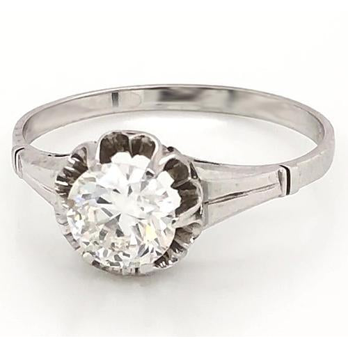 1 Carat Solitaire Natural Earth Mined Diamond Ring Women White Gold Jewelry 14K New