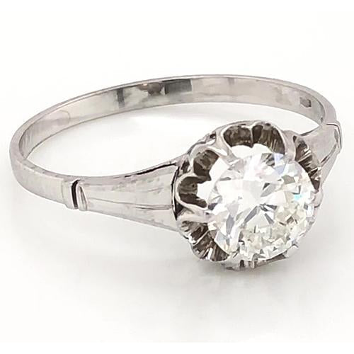 1 Carat Solitaire Natural Earth Mined Diamond Ring Women White Gold Jewelry 14K New
