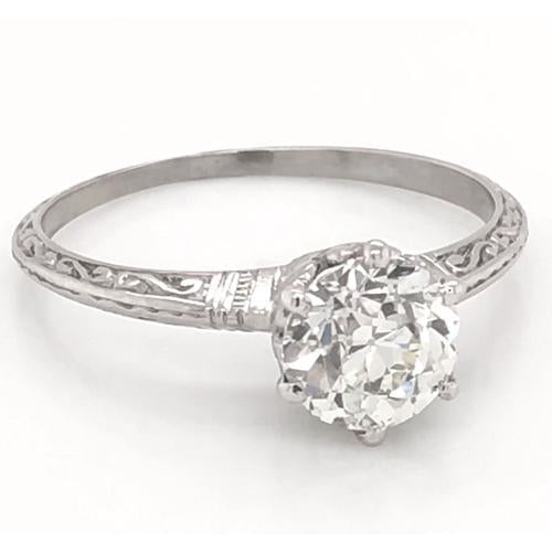 1 Carat Natural Earth Mined Diamond Solitaire Filigree Ring Women Jewelry