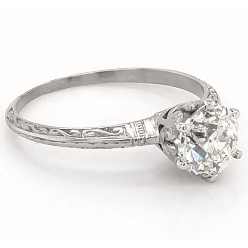1 Carat Natural Earth Mined Diamond Solitaire Filigree Ring Women Jewelry