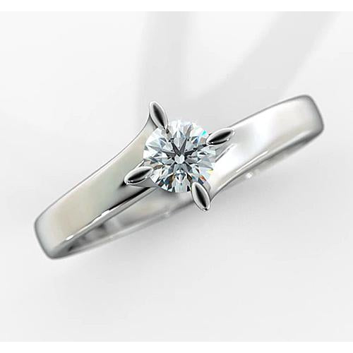 Women Natural Earth Mined Diamond Solitaire Ring 1 Carat Twisted Shank White Gold 14K