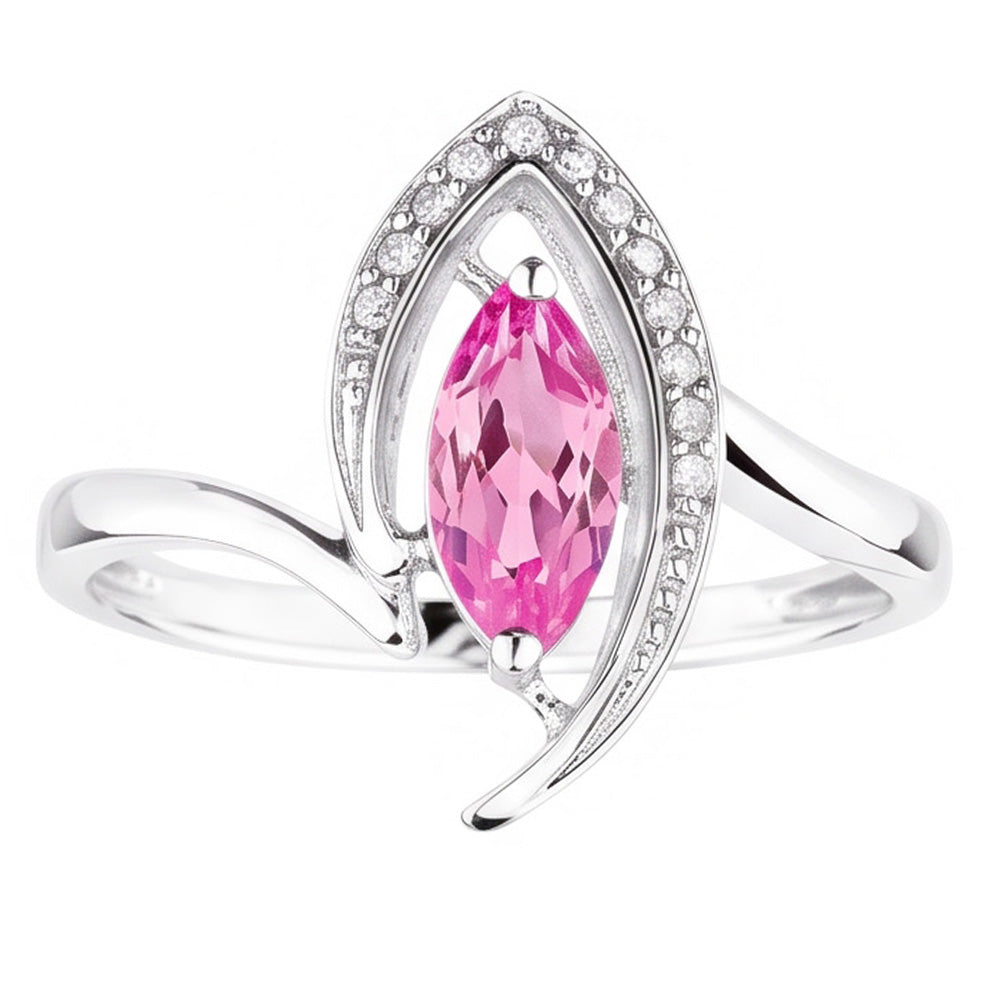 Marquise Cut Pink Sapphire Natural Earth Mined Diamond ( Not Lab Grown )  Ring 1.75 Carats Gemstone Jewelry
