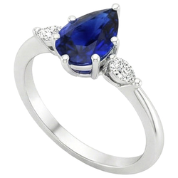 Natural Sapphire Ring 3ct - White Gold 14K