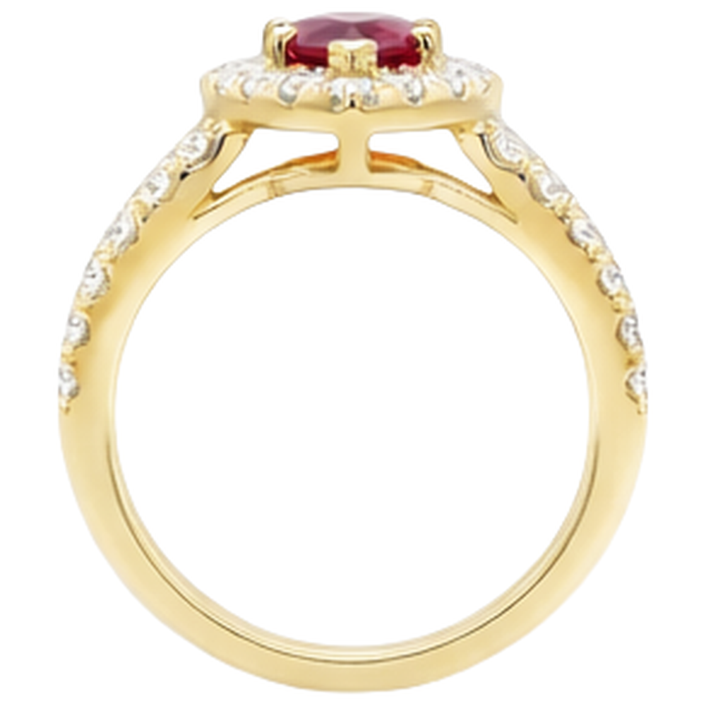 Marquise Red Ruby And Natural Earth Mined Diamond ( Not Lab Grown ) Wedding Ring 3.25 Carats Yellow Gold 14K