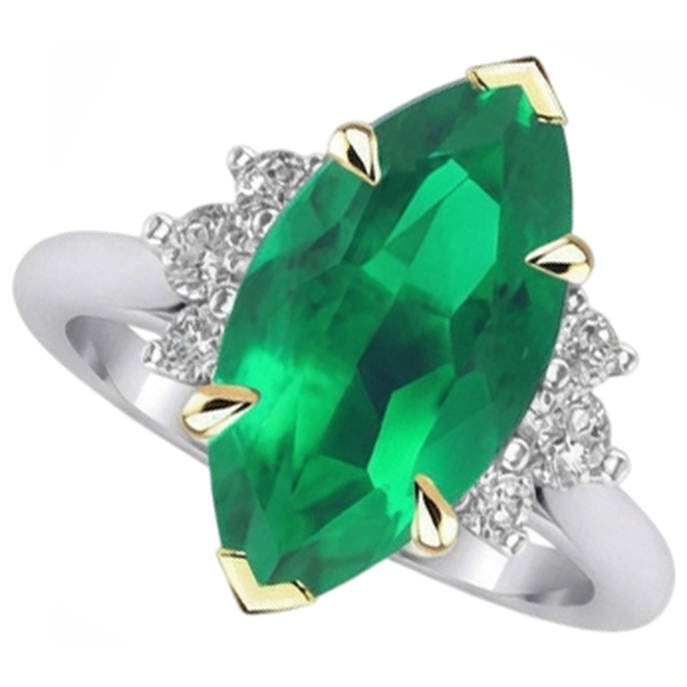 Bespoke Colombian Emerald Precious Stone Ring 3 ct – front view