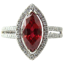 Natural Ruby Ring 4.50ct - White Gold 14K
