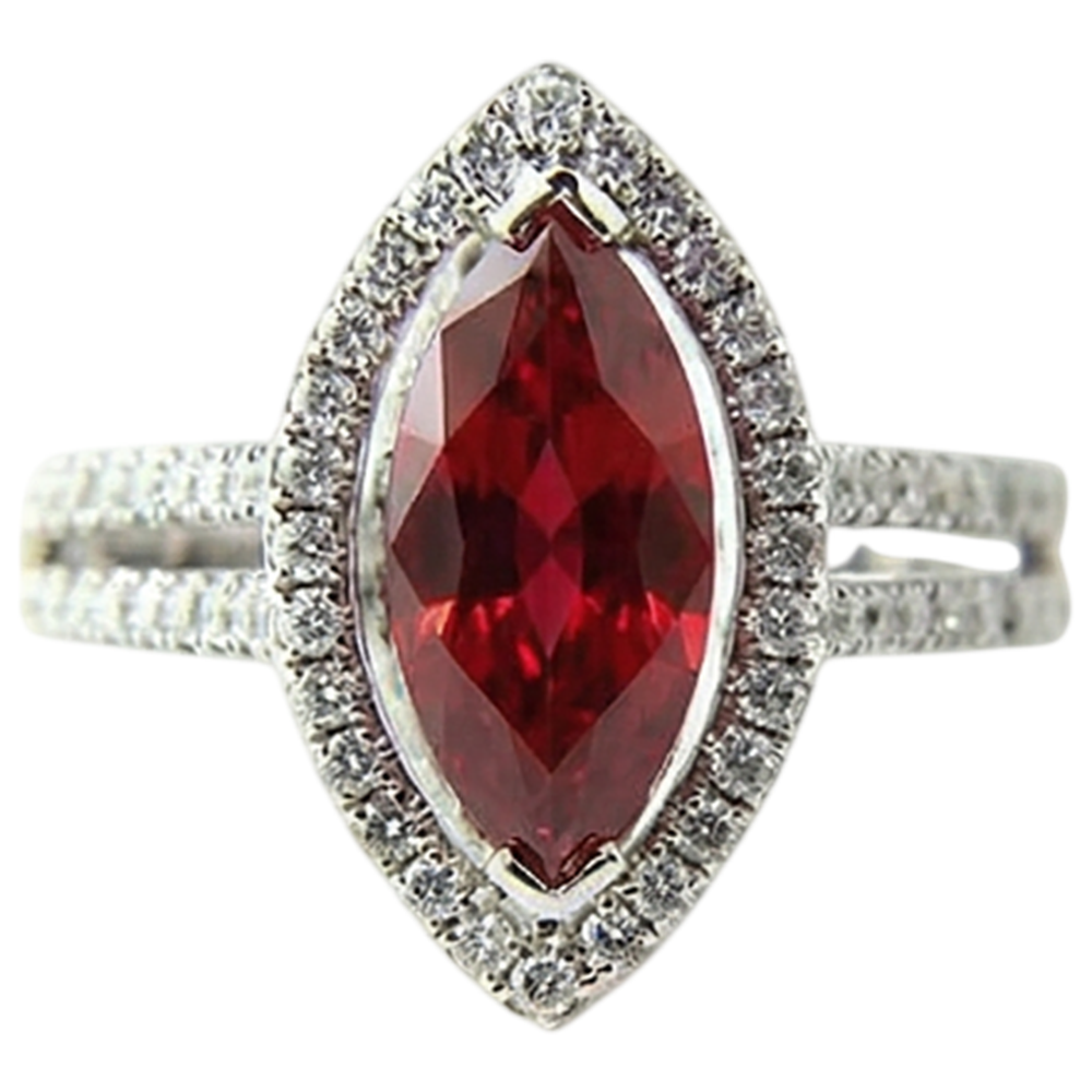natural round ruby 4.50ct ring front view
