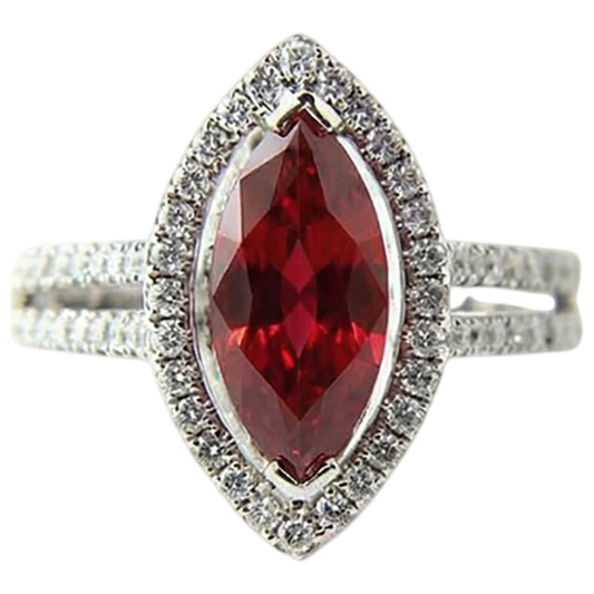 natural round ruby 4.50ct ring front view