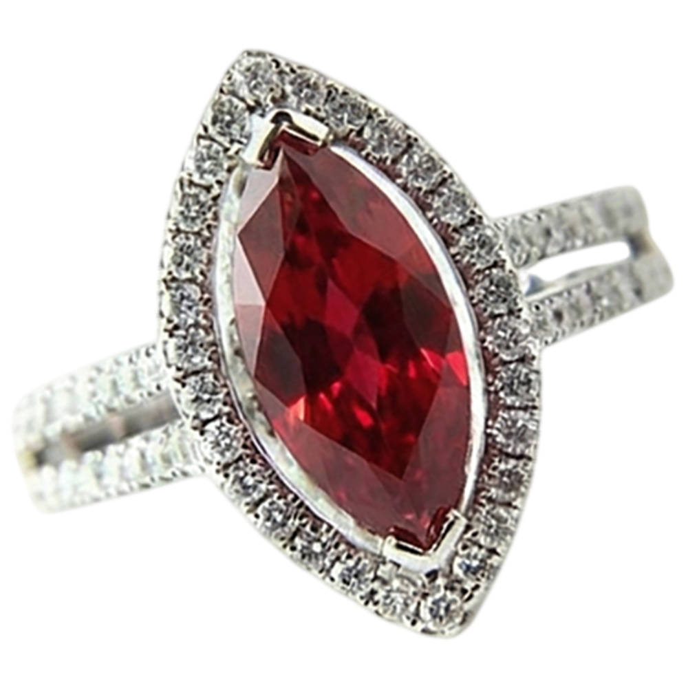 natural round ruby 4.50ct ring side angle