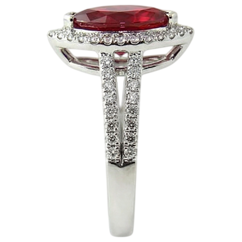 natural round ruby 4.50ct ring top view
