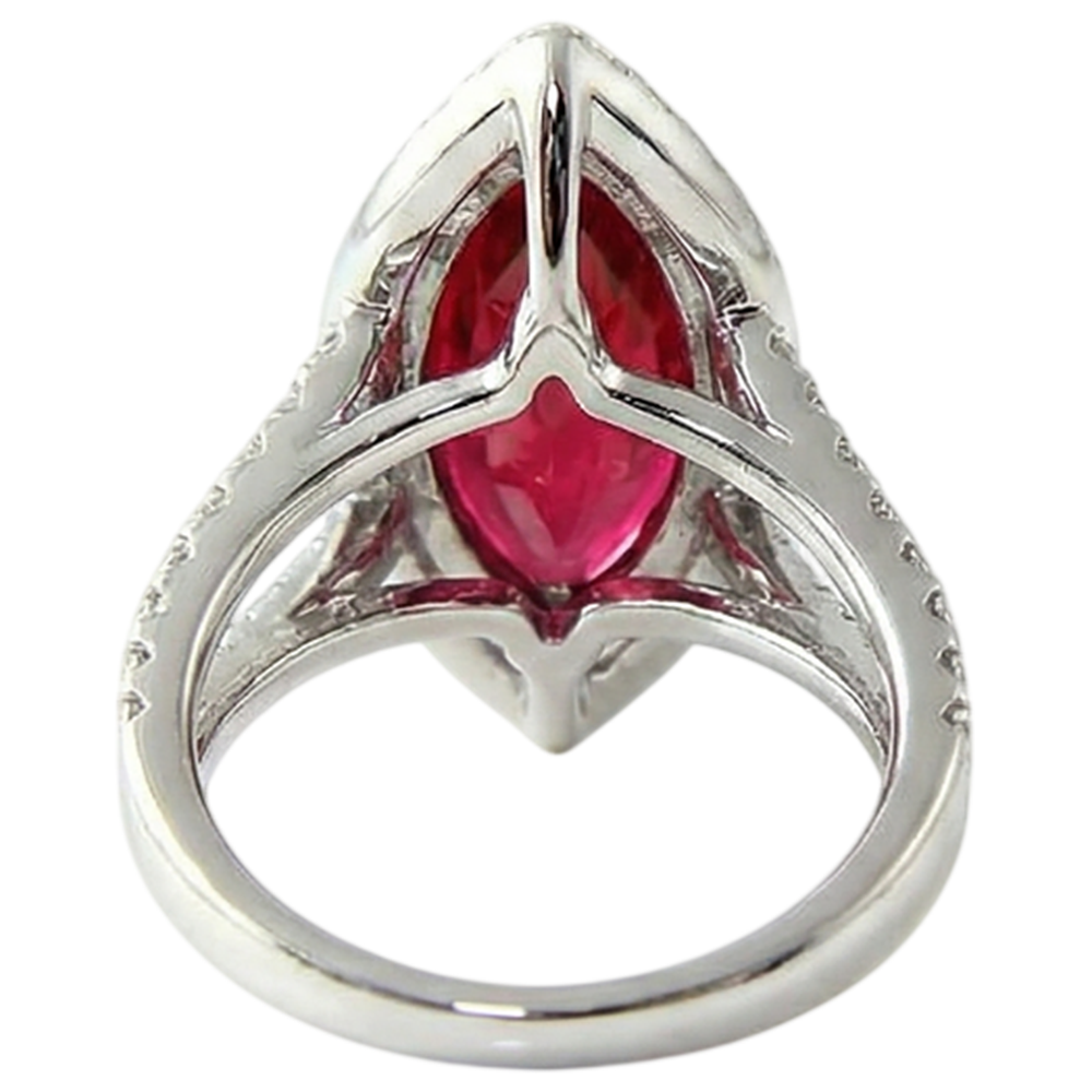natural round ruby 4.50ct ring profile view