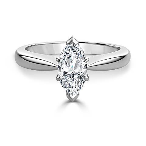 Marquise Cut 1.90 Ct Solitaire Real Diamond Wedding Ring White Gold