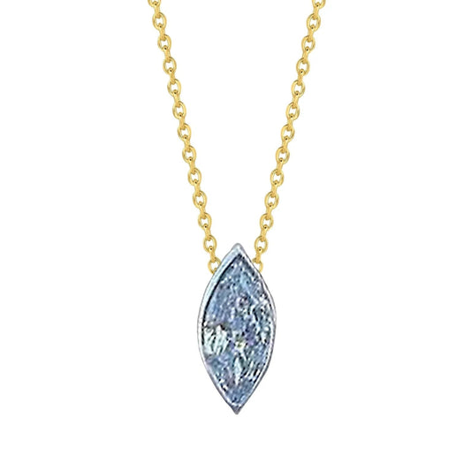 Marquise Cut Natural 1.5 Ct Diamond Bezel Setting Pendant Necklace Gold - Pendant-harrychadent.ca