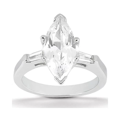 Marquise Cut Real Diamond Ring Engagement Set 3.50 Ct.