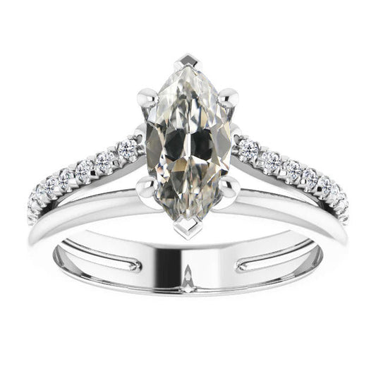 Genuine Diamond Solitaire Ring with Accents – main view
