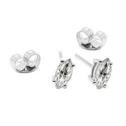 14 Karat White Gold Stud Earrings with Diamond – 1 ct