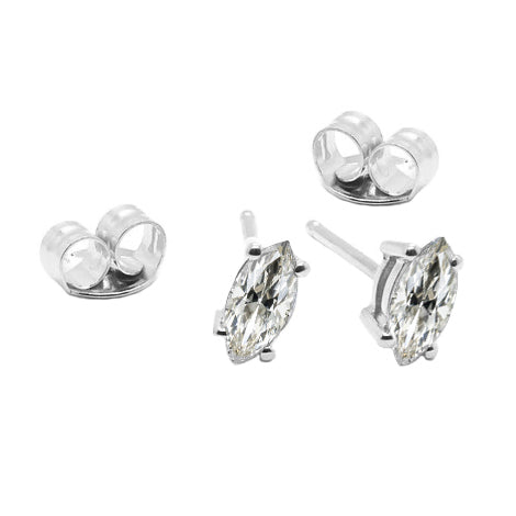 Stud Earrings 14 Karat White Gold with Diamond – main view