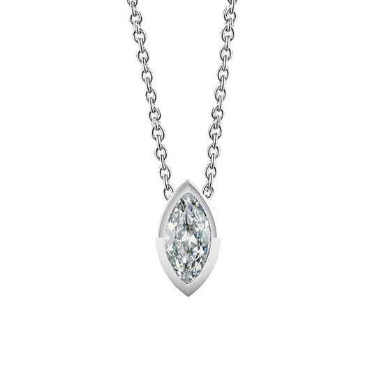 Diamond Drop Pendant 1.50-ct 14K White Gold – main view
