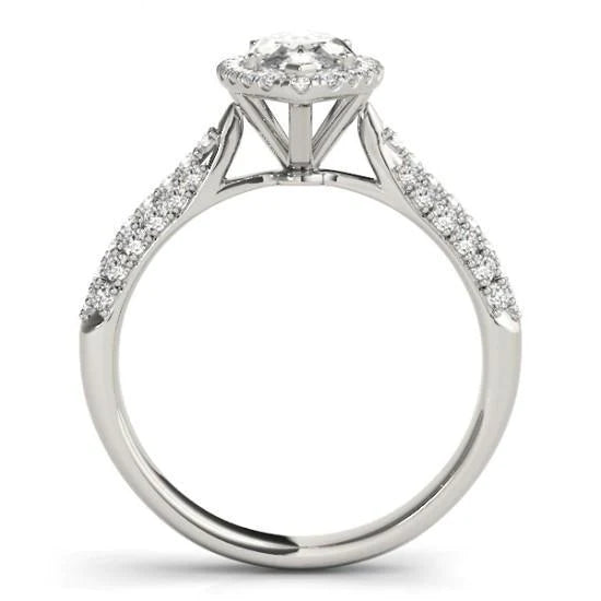 Marquise Natural Diamond Engagement Halo Ring 2.25 Cts. White Gold 