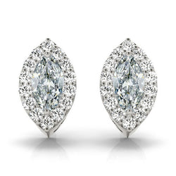 14 Karat White Gold Stud Earrings with Brilliant Diamond – 7.50