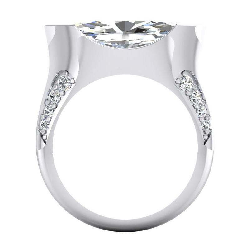 Marquise Old Cut Genuine Diamond Engagement Ring V Prong Set 5.75 Carats