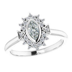 Brilliant Diamond Halo Engagement Ring 1 ct F/VS1 – 14 Karat