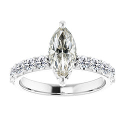 High-End Antique European Brilliant Diamond Accent Solitaire