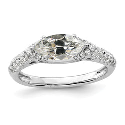 Marquise Old Mine Cut Real Diamond Ring 4 Carats Ladies Gold Jewelry