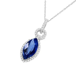 Marquise Sapphire Stone Diamond Necklace