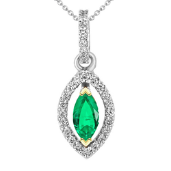 Brilliant Precious Stone Pendant with Pavé Colombian Emerald – 1
